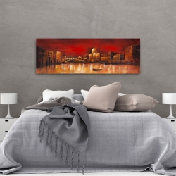 Toile 20 x 60 - Venise à l'aube rouge