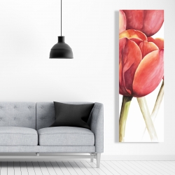 Canvas 20 x 60 - Blossoming tulips closeup