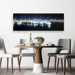 Toile 20 x 60 - Soirée à la marina