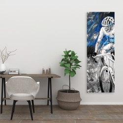 Canvas 20 x 60 - Professional blue cyclist
