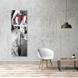 Canvas 20 x 60 - Red cyclist