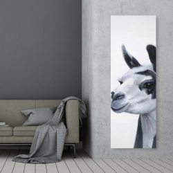 Toile 20 x 60 - Lama noir et blanc