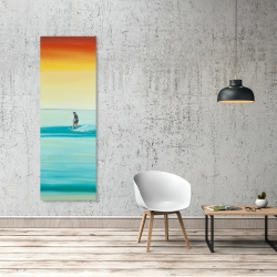 Toile 20 x 60 - Un surfeur à l'aube