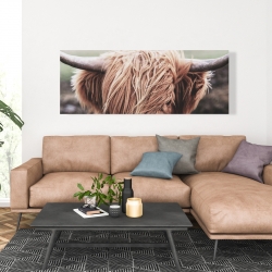 Canvas 20 x 60 - Desaturated highland cow