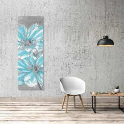 Canvas 20 x 60 - Two little abstract blue flowers