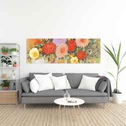 Canvas 20 x 60 - Colorful abstract flowers