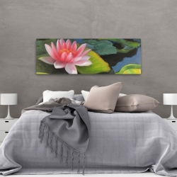 Canvas 20 x 60 - Water lilies and lotus flowers