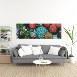 Toile 20 x 60 - Ensemble de succulents colorés