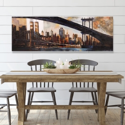 Canvas 20 x 60 - Sunset over new york