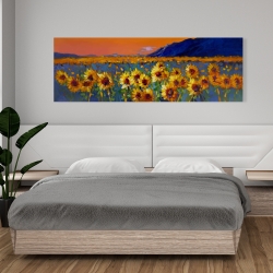 Toile 20 x 60 - Champ de tournesols