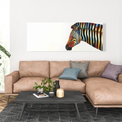 Canvas 20 x 60 - Colorful zebra