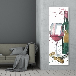 Toile 20 x 60 - Bouteille de vin rouge