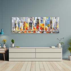 Toile 20 x 60 - Paysage urbain avec éclats de couleur