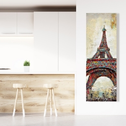 Toile 20 x 60 - Tour eiffel abstraite