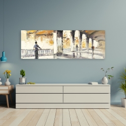 Toile 20 x 60 - Gens dans un spacieux hall