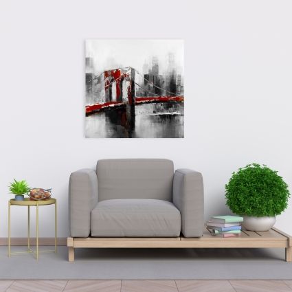 Pont brooklyn abstrait et rouge