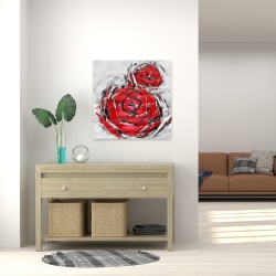 Canvas 24 x 24 - Abstract red roses