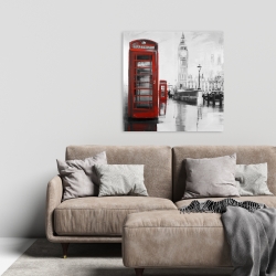 Toile 24 x 24 - Cabine téléphonique rouge et le big ben