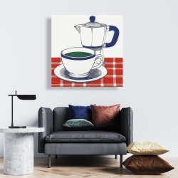 Toile 24 x 24 - L'heure du café rétro