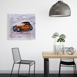 Toile 24 x 24 - Jouet de voiture jaune