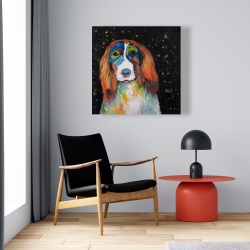 Toile 24 x 24 - Chien coloré