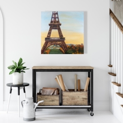 Toile 24 x 24 - Tour eiffel à l'aube