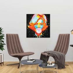 Canvas 24 x 24 - Colorful marilyne monroe bubblegum