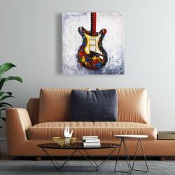 Toile 24 x 24 - Guitare colorée