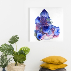 Toile 24 x 24 - Cristal de quartz bleu et violet