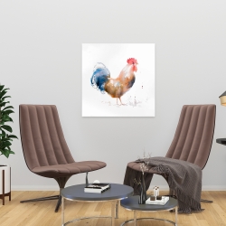 Canvas 24 x 24 - Rooster watercolor style