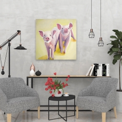 Canvas 24 x 24 - Two smiling pigs