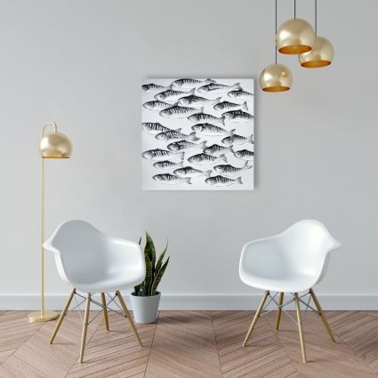 Banc de poisson gris