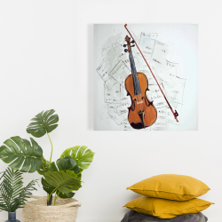 Canvas 24 x 24 - Violin on music sheet