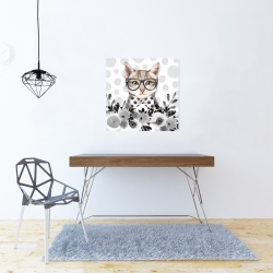 Toile 24 x 24 - Chat intello