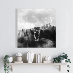 Canvas 24 x 24 - Minimalist moose head