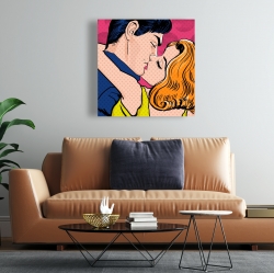 Canvas 24 x 24 - Pop art style couple