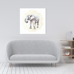 Canvas 24 x 24 - Elephant on mandalas pattern