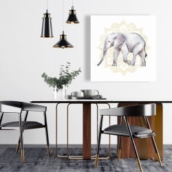 Toile 24 x 24 - éléphant sur mandalas