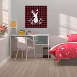 Canvas 24 x 24 - Deer plaid