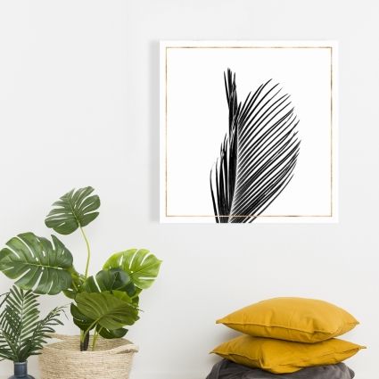 Feuille de palmier areca avec ligne rose