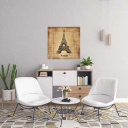 Toile 24 x 24 - Illustration de la tour eiffel