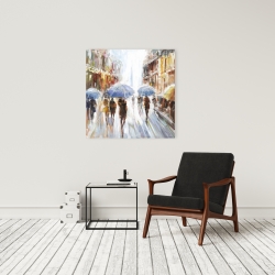 Toile 24 x 24 - Pluie abstraite dans la ville