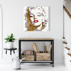 Toile 24 x 24 - Marilyn monroe et typographie