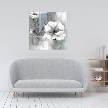 Fleurs monochrome et argent