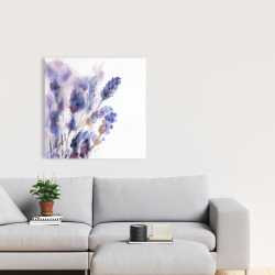 Canvas 24 x 24 - Watercolor lavender flowers with blur effect