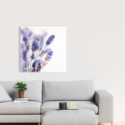 Watercolor lavender flowers with blur effect