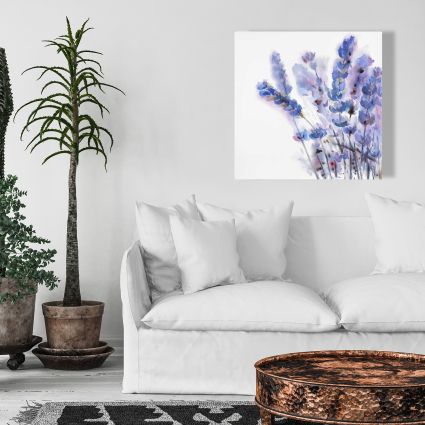 Watercolor lavender flowers