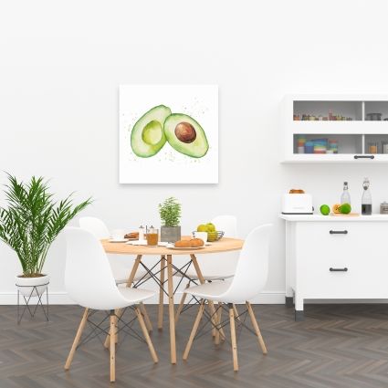 Watercolor open avocado