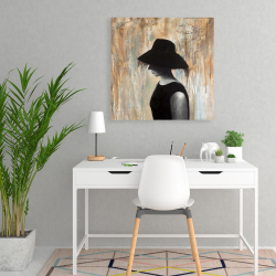 Canvas 24 x 24 - Audrey hepburn with a big hat