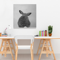 Toile 24 x 24 - Petit lapin de dos